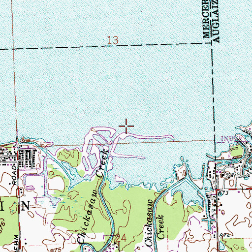 Topographic Map of Chickasaw Creek, OH