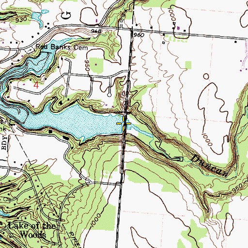 Topographic Map of Duncan Run, OH