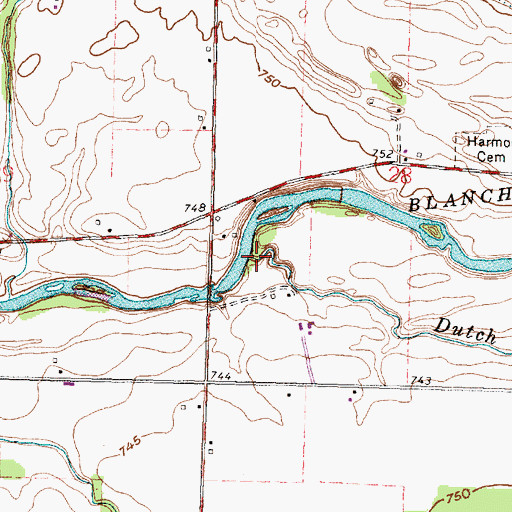 Topographic Map of Dutch Run, OH