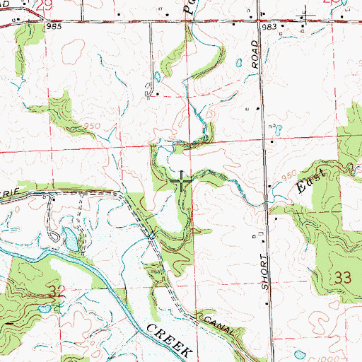Topographic Map of East Painter Creek, OH