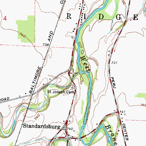 Topographic Map of Frink Run, OH