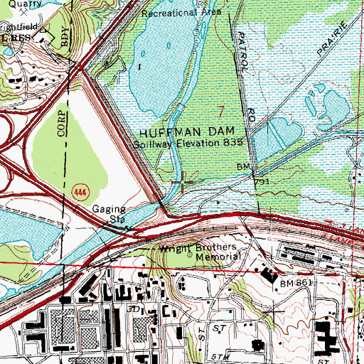 Topographic Map of Hebble Creek, OH