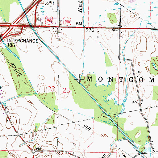 Topographic Map of Katotawa Creek, OH
