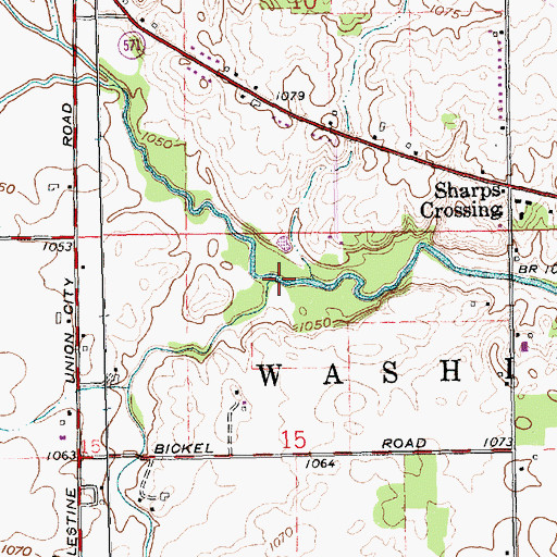 Topographic Map of Kraut Creek, OH