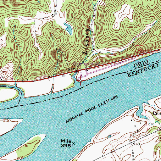 Topographic Map of Lindsey Creek, OH