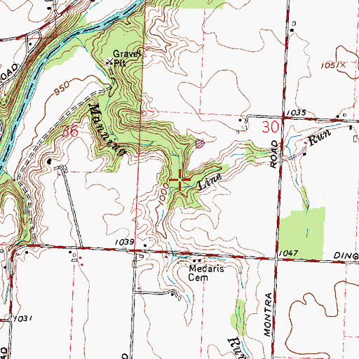 Topographic Map of Line Run, OH