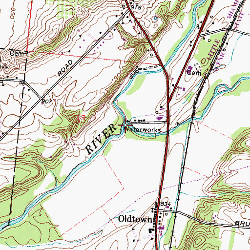 Topographic Map of Massies Creek, OH