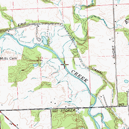 Topographic Map of Painter Creek, OH