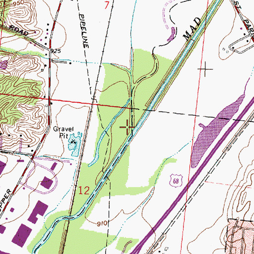 Topographic Map of Pondy Creek, OH