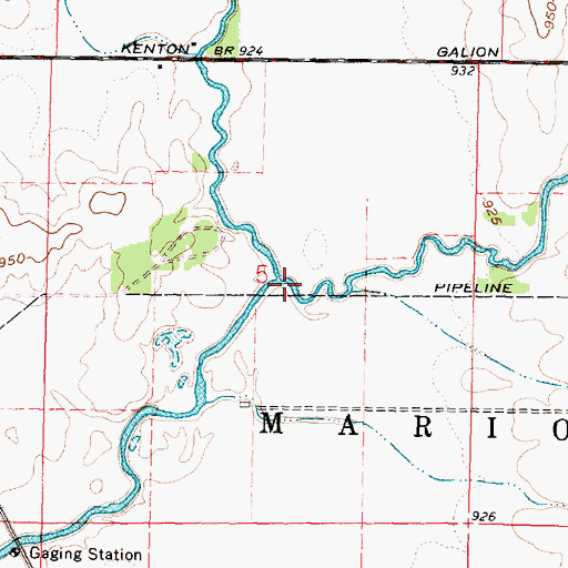 Topographic Map of Rock Fork, OH