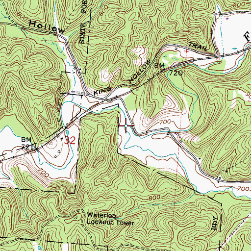 Topographic Map of Rockcamp Creek, OH