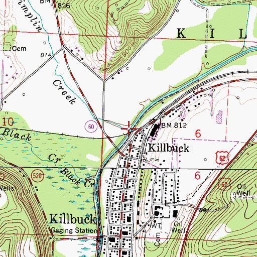 Topographic Map of Shrimplin Creek, OH