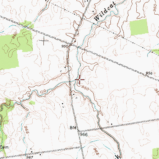 Topographic Map of South Wildcat Creek, OH