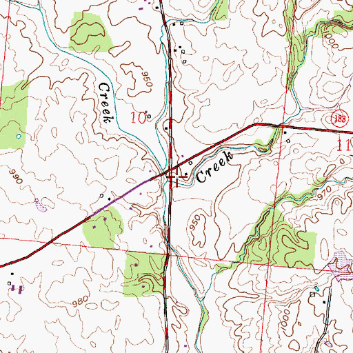 Topographic Map of Toby Creek, OH