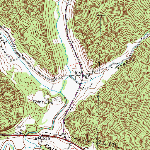 Topographic Map of Tracey Run, OH