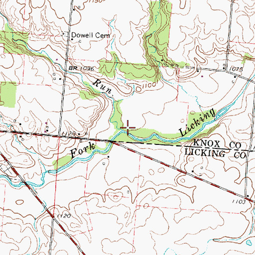 Topographic Map of Webster Run, OH