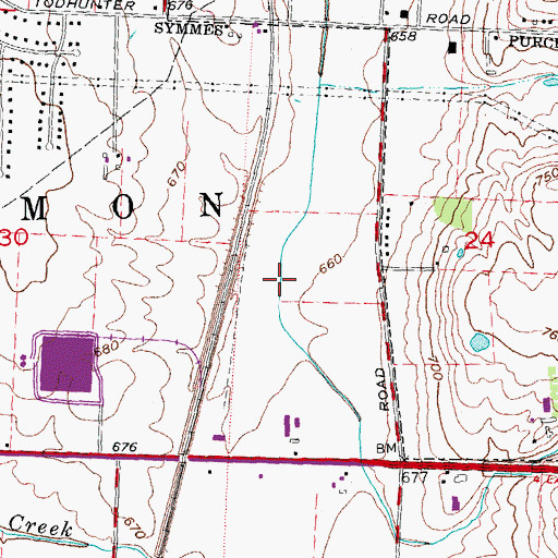 Topographic Map of Monroe Station (historical), OH