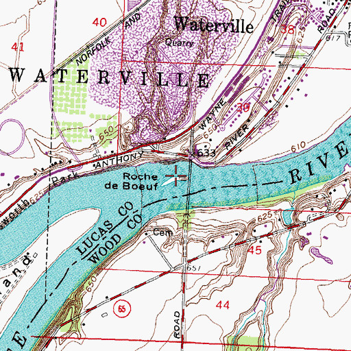 Topographic Map of Roche de Boeuf, OH