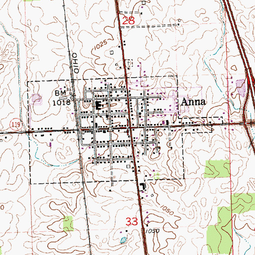 Topographic Map of Saint Jacobs Lutheran Church, OH