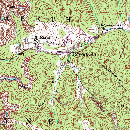 Topographic Map of Toad Hollow, OH