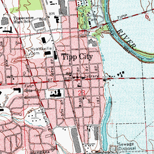 Topographic Map of Zion Lutheran Church, OH