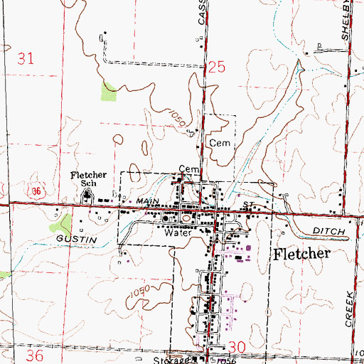 Topographic Map of Newton Presbyterian Church, OH