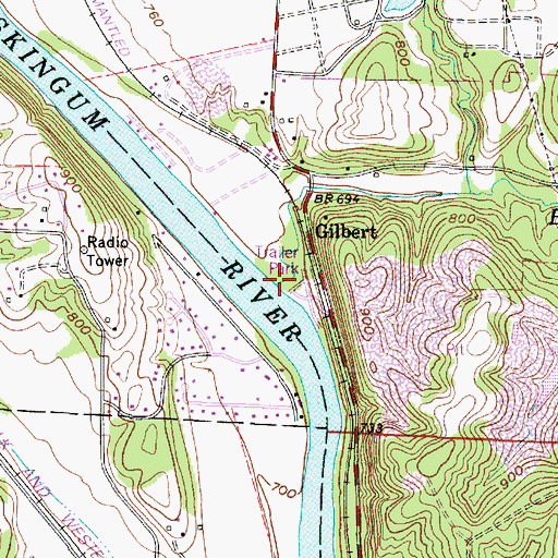 Topographic Map of Blount Run, OH