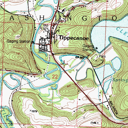 Topographic Map of Brushy Fork, OH