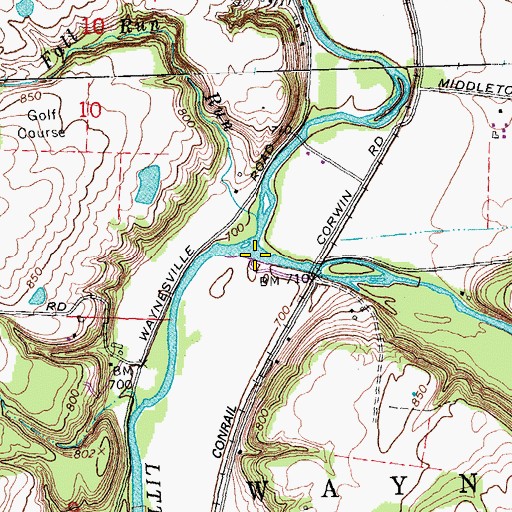 Topographic Map of Caesar Creek, OH