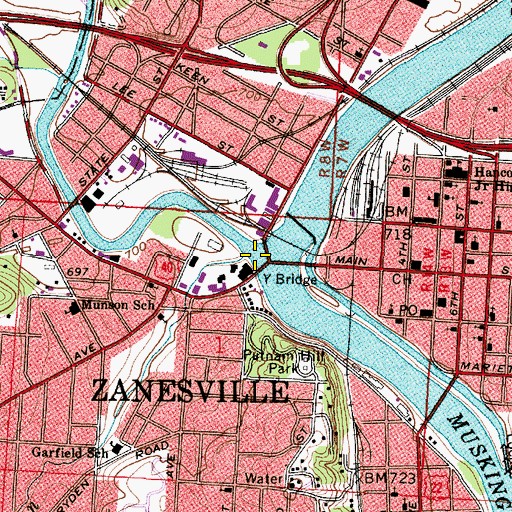 Topographic Map of Chaps Run, OH