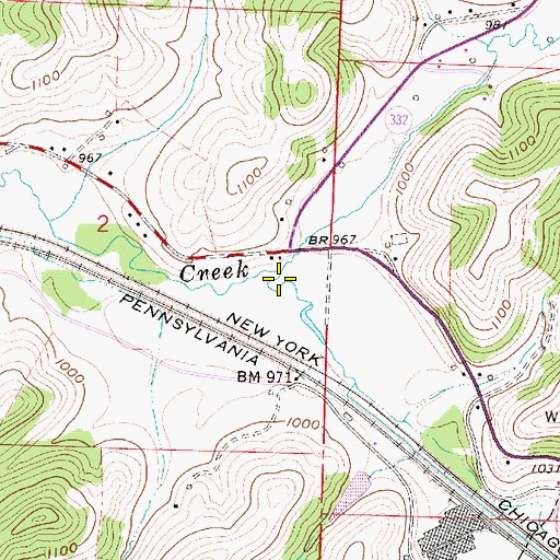 Topographic Map of Dining Fork, OH