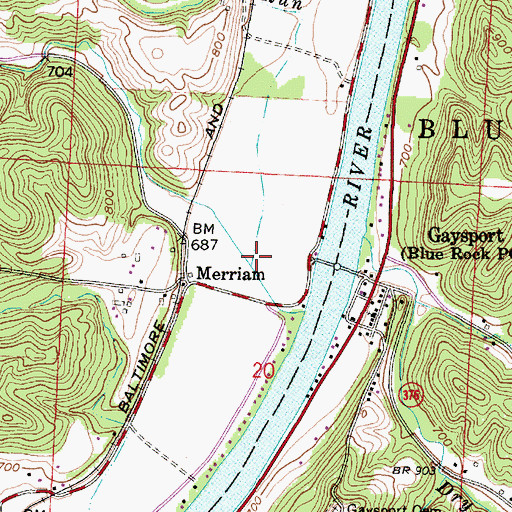 Topographic Map of Fox Run, OH