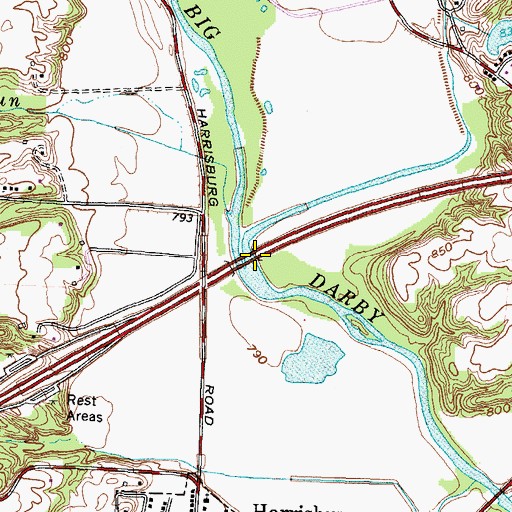 Topographic Map of Hellbranch Run, OH
