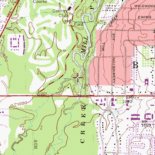 Topographic Map of Indian Run, OH
