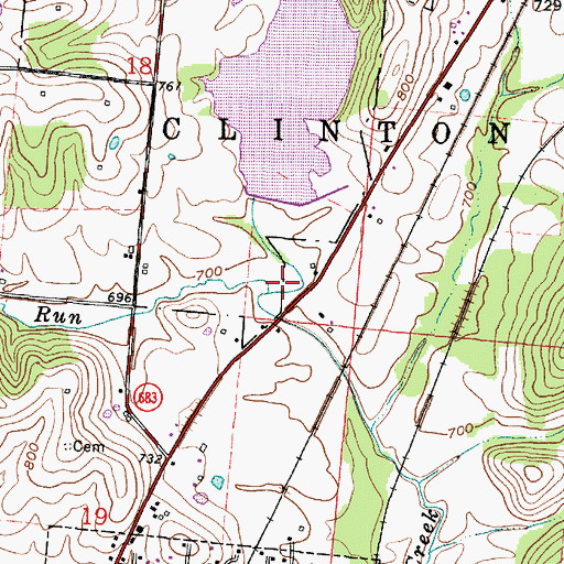 Topographic Map of Johnson Run, OH