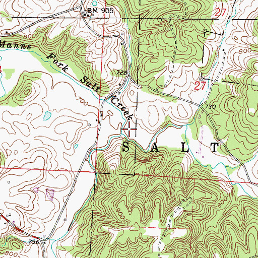 Topographic Map of Kent Run, OH