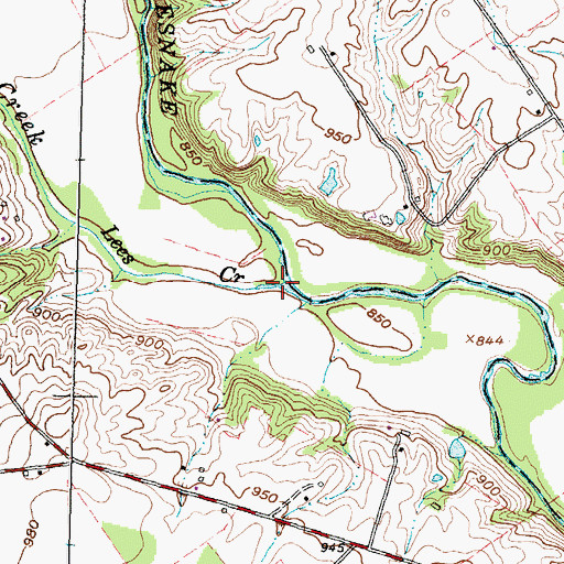 Topographic Map of Lees Creek, OH