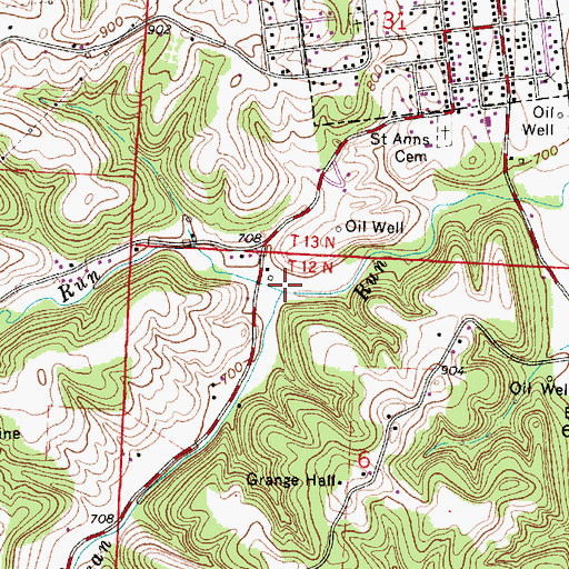 Topographic Map of Little Duncan Run, OH