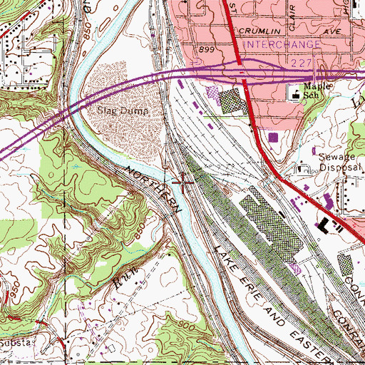 Topographic Map of Little Squaw Creek, OH