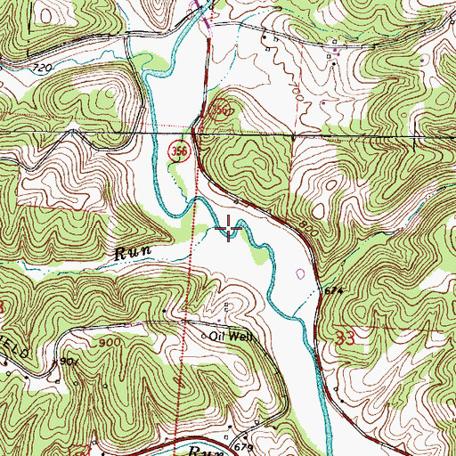 Topographic Map of Merritt Run, OH