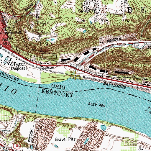Topographic Map of Rapid Run, OH