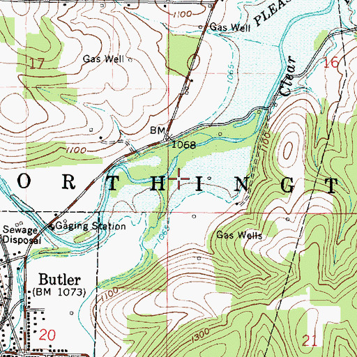Topographic Map of Slater Run, OH