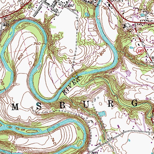 Topographic Map of Todd Run, OH