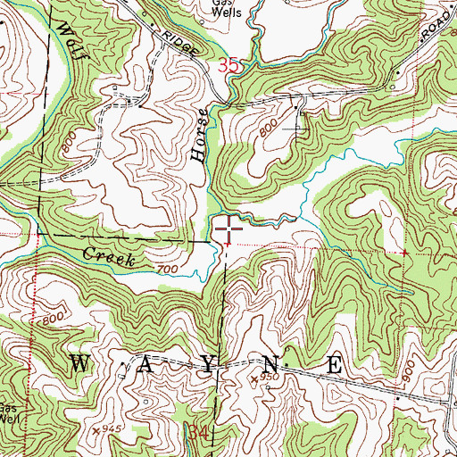Topographic Map of Turkeyhen Run, OH