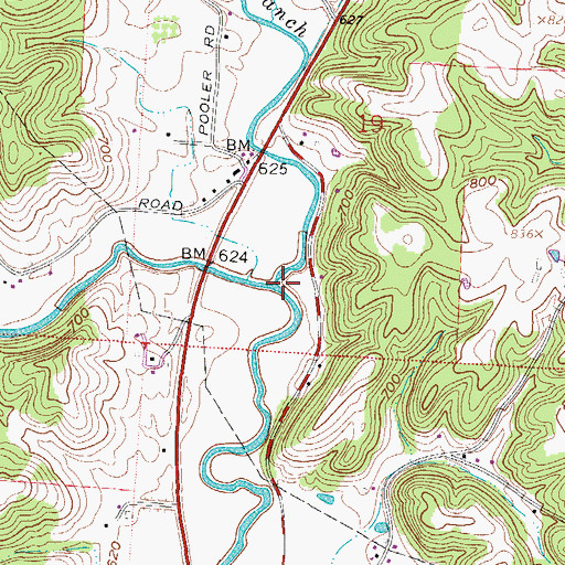 Topographic Map of West Branch Shade River, OH