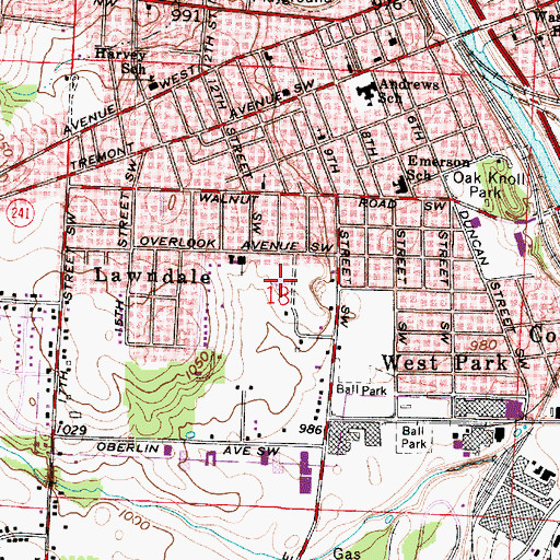 Topographic Map of Massillon Baptist College, OH
