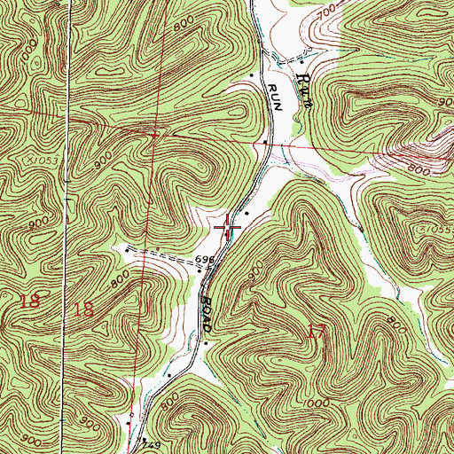 Topographic Map of Cars Run (historical), OH