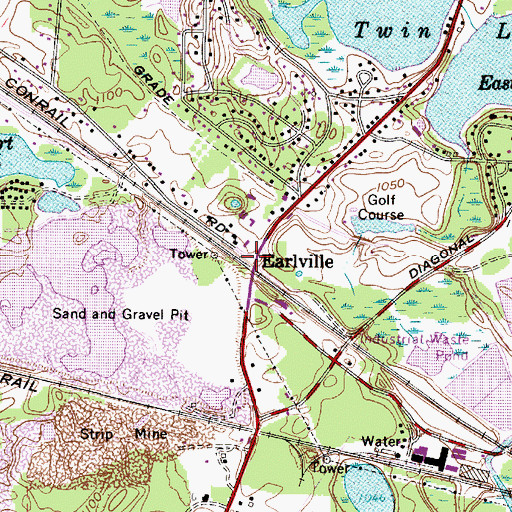 Topographic Map of Earlville, OH