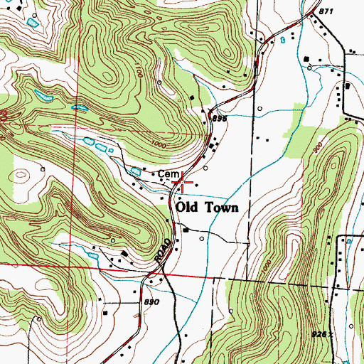 Topographic Map of Possum Hollow, OH