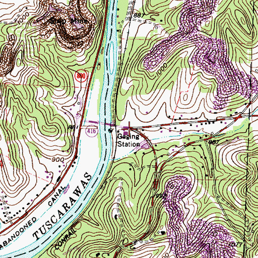 Topographic Map of Reeds Run, OH